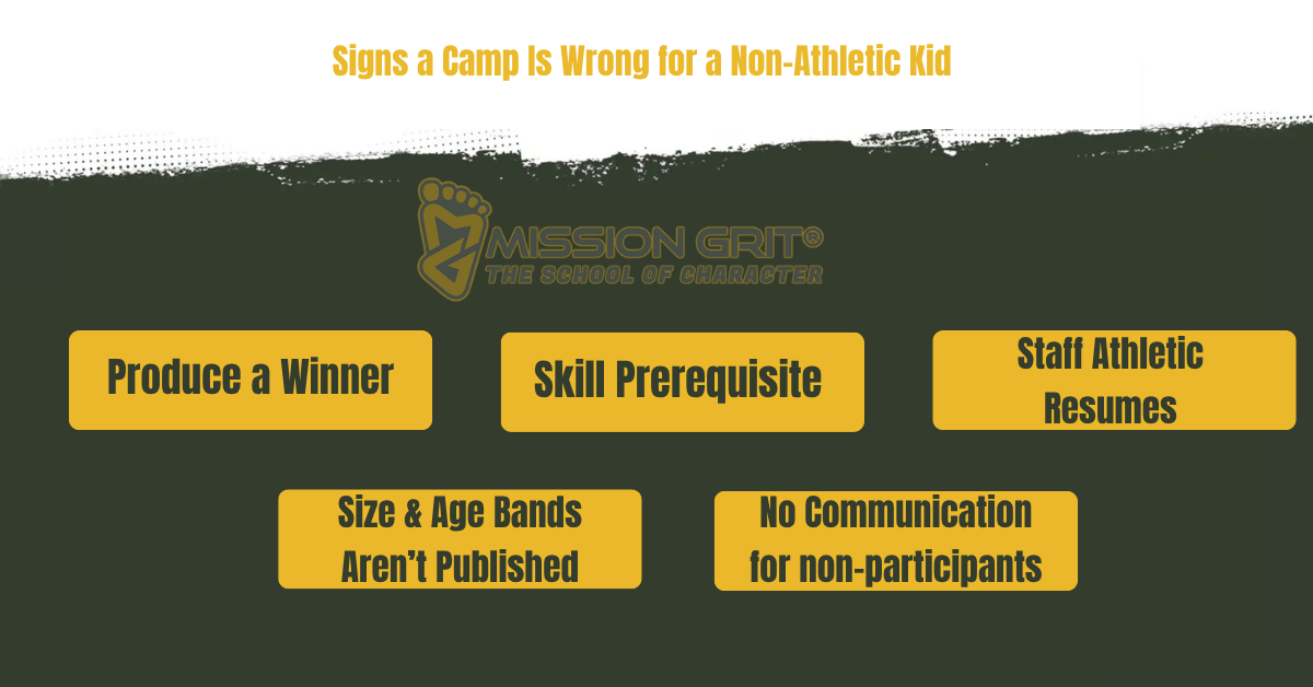 Signs a Camp Is Wrong for a Non-Athletic Kid